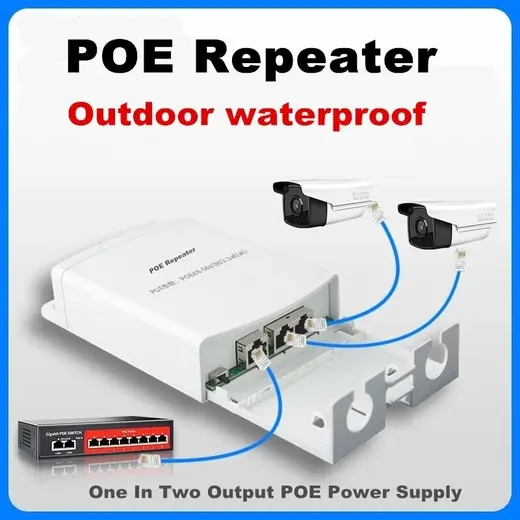 1 PoE Giriş- 2 PoE Çıkışlı PoE Extender (PoE Çoklayıcı) -Outdoor alternatif görünüm
