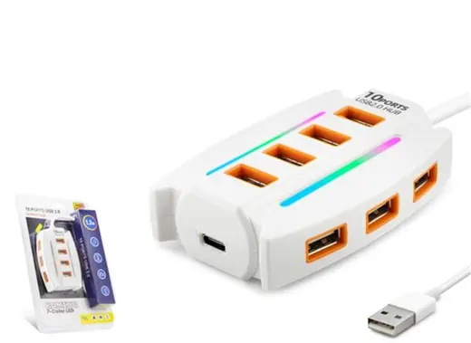Hadron Hdx7037 Usb Hub 10-Usb 1.2M Beyaz