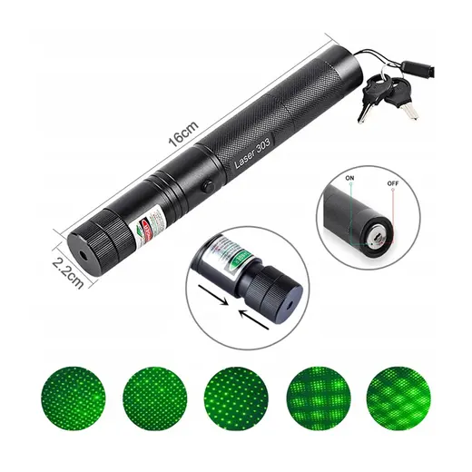 POWERMASTER OM-1201 18650 PİLLİ ŞARJLI ANAHTAR EMNİYETLİ YEŞİL LAZER POINTER (50 KM) alternatif görünüm