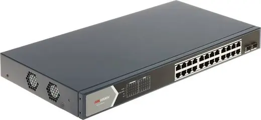 HIKVISION 24port PoE 225W 2-SFP Gigabit Yönetilemez Switch DS-3E0526P-E/M görseli 1