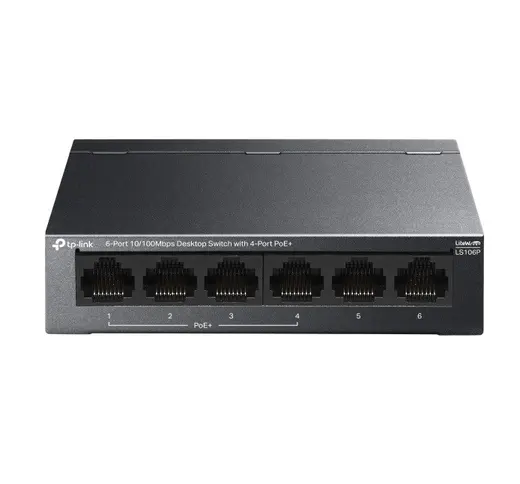 Tp-Link 6Port 10/100 Mbps 4xPoE 65W(LS106P)