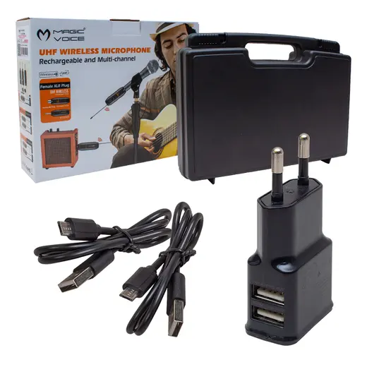MAGICVOICE MV-19590 UHF GİTAR TİP KABLOSUZ MİKROFON ÜÇLÜ SET görseli 3