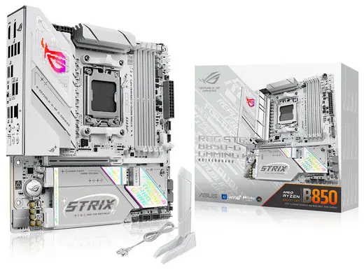 ASUS ROG STRIX B850-G GAMING WIFI7 DDR5 HDMI DP PCIE 5.0 AM5 mATX BEYAZ görseli 2