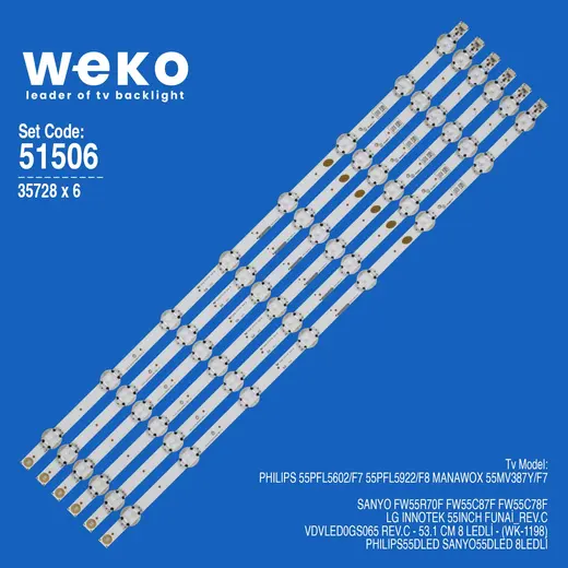 WKSET-6506 35728X6 LG INNOTEK 55INCH FUNAİ_REV 6 ADET LED BAR
