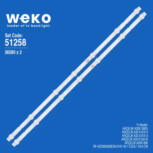 WKSET-6258 36580X2 RF-AZ320030SE30-0701 A0 2 ADET LED BAR