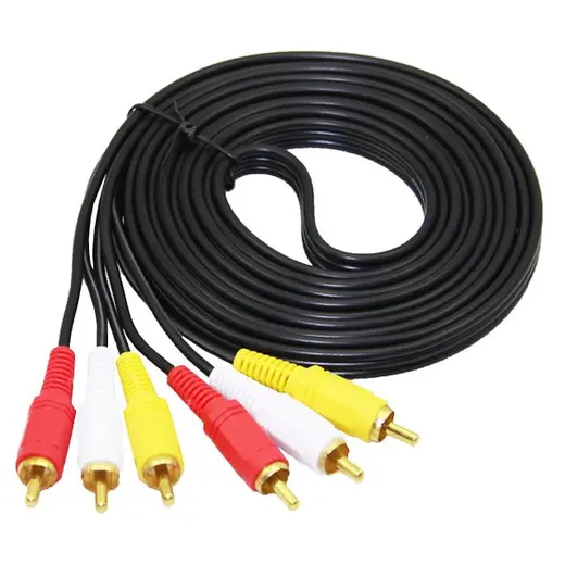 6 Metre 3 RCA - 3 RCA Kompozit AV Kablosu | Stereo Ses ve Video Bağlantısı görseli 4