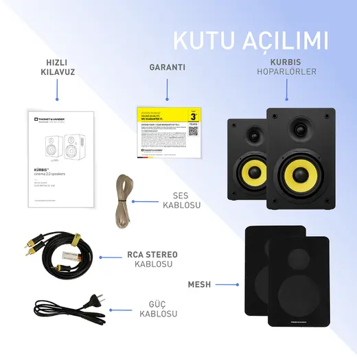 Thonet & Vander KÜRBIS 2.0 72W Cinema Siyah Speaker - 2.0 Sistem - 72W RMS görseli 2