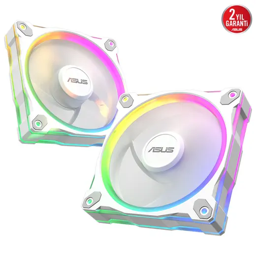 ASUS Prime MR120 Reverse Blade ARGB 120mm Kasa ve Radyatör Fanı (Ters Kanat - Beyaz) / 90DA00L3-B09000 görseli 2