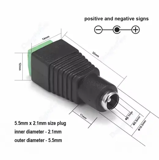 UTP POWER PLUG SOKETSİZ / DİŞİ POWER JACK görseli 5