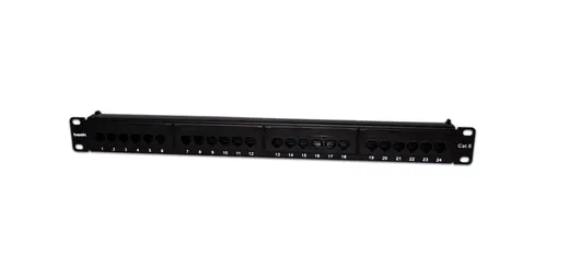 BEEK BN-PP-624U 24 Port Cat6 UTP Patch Panel, 8P8C, Altın Kontak, LSA, 1U, zırhsız/unshielded