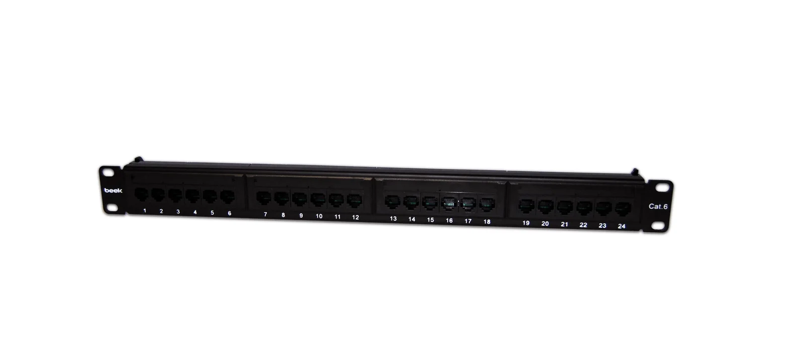 BEEK BN-PP-624U 24 Port Cat6 UTP Patch Panel, 8P8C, Altın Kontak, LSA, 1U, zırhsız/unshielded