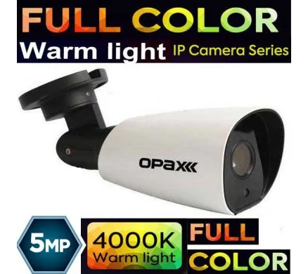 OPAX-9060 5 MP STARLIGHT 6 WARM LED FULL COLOR H265+ P2P METAL BULLET KAMERA