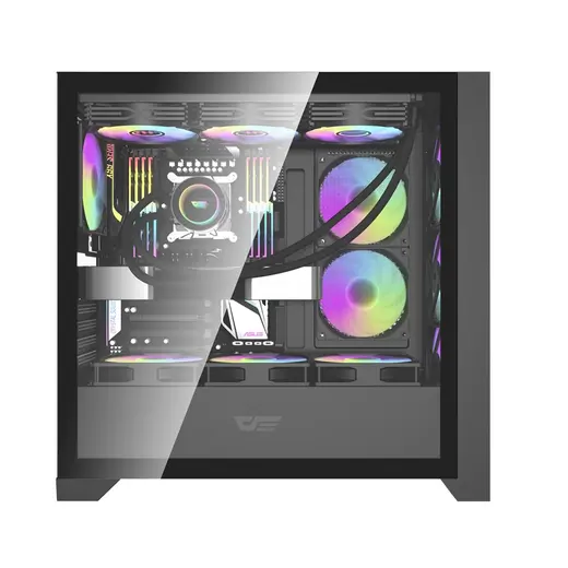 darkFlash DRX90 MESH 650W 80+ Power Supply 4-12cm ARGB Fan Siyah Kasa alternatif görünüm