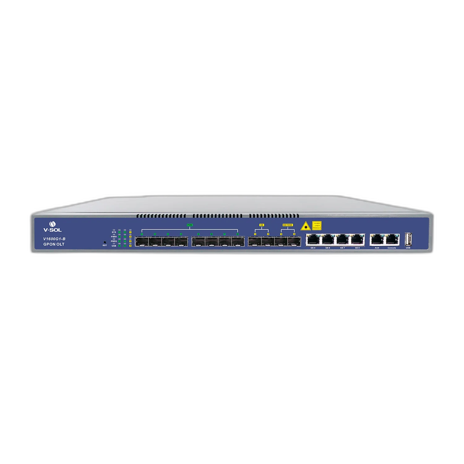 VSOL - 8 PON - OLT , FTTX , 4 x RJ45 , 2 x SFP+,2 SFP(1G), 8x C+++