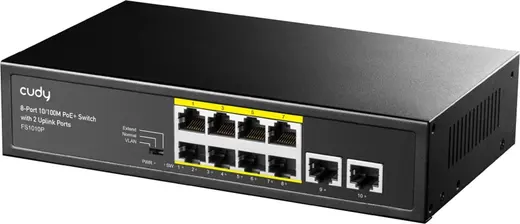 CUDY 8port PoE 120w 2-Uplink 10/100 Yönetilemez Switch FS1010P görseli 2