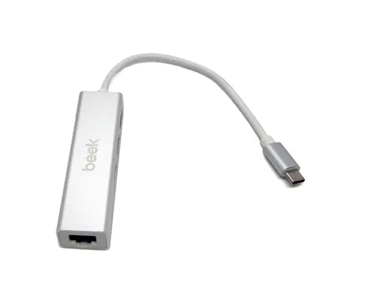 BEEK BA-USB-HB3C-3A1GT 3 Port USB 3.0 Tip C Hub, 1 x 10/100/1000 RJ45 Dişi Yuva, 3 x USB A Dişi port