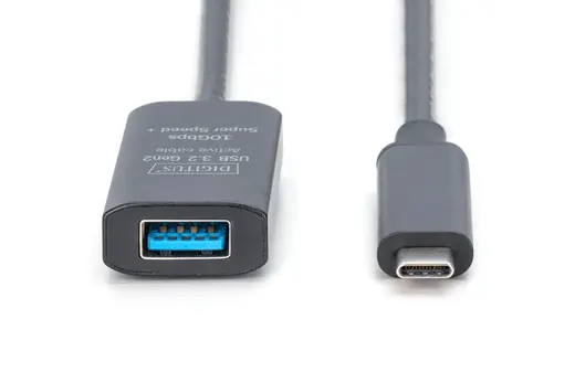 DIGITUS DA-73113 Active USB-C Extension Cable, 5m 10G, USB 3.2 Gen2, USB-C - USB-A (M/F) alternatif görünüm