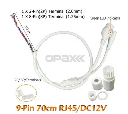 10 ADET IP KAMERA KABLOSU LEDLİ 9 PIN'Lİ ( 2P2.0+8P1.25 ) PLASTİK PİN SOKET DAHİL alternatif görünüm