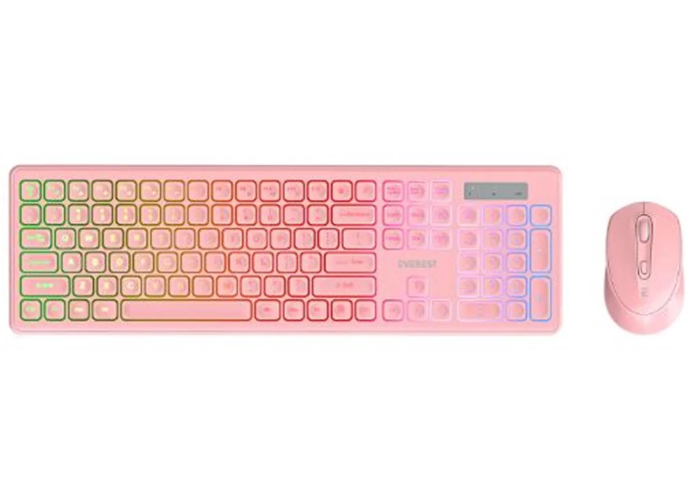 Everest KM-319BT Pembe 2.4G+BT1+BT2 Çoklu Cihaz Bağlantılı Q Set Kablosuz Klavye + Mouse