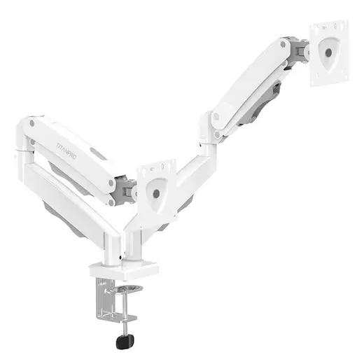 TITANPRO FL02-W 17-32" (FMK-8715) Çift Kollu Amortisörlü Monitör Standı (Beyaz) alternatif görünüm