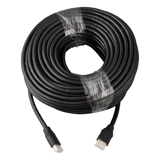 FULLY G-507K PLASTİK DÜZ SİYAH 25 METRE GOLD POŞETLİ HDMI KABLO alternatif görünüm