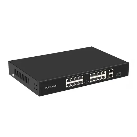OPAX-1619 16 Port 10/100M POE Switch +2 Port Gigabit Uplink +1 Gigabit SFP Port 300W Rack Mount görseli 5