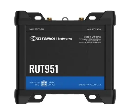 TELTONIKA TE-RUT951B10K00 4G (LTE) Endüstriyel PoE+ Router 4G (LTE) Endüstriyel PoE+ Router