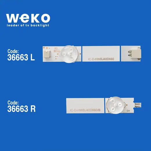 WKSET-5692 36663X3 IC-D-HWBJ40D660 9P84 3 ADET LED BAR (BÖLÜNMÜŞ ÜRÜN) 6 PARÇA alternatif görünüm