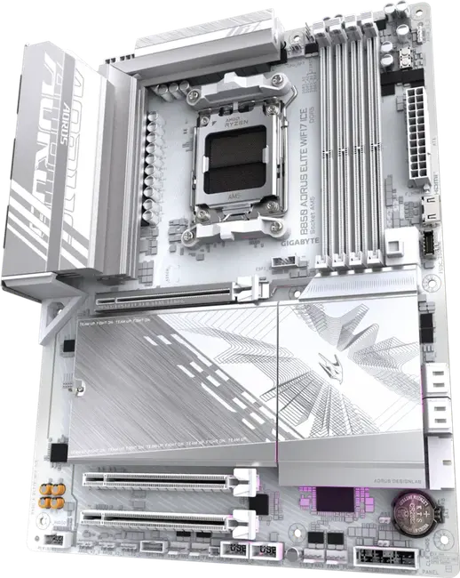 GIGABYTE B850 AORUS ELITE WIFI7 ICE DDR5 HDMI-DP TYPEC PCIE 5.0 AM5 ATX BEYAZ görseli 2