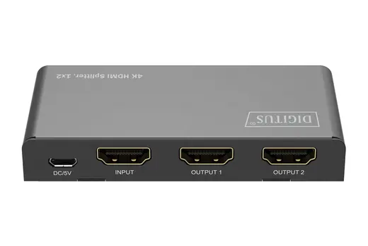 DIGITUS DS-55336 4K HDMI Çoklayıcı, 1 x 2, 4K/60Hz HDCP 2.2, EDID Kontrol özelliği görseli 3