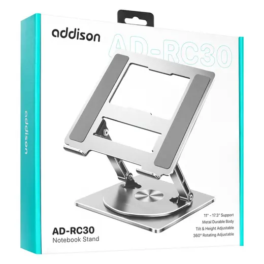 Addison AD-RC30 360 Derece Dönebilen Ayarlanabilir Metal Laptop Stand görseli 8