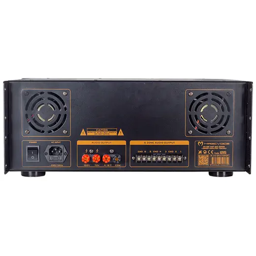 MAGICVOICE MV-1215 USB BT UK RMS200W MAX 1600W 6 ZON +99DSP+4-16 70 100 V TRAFOLU MIXER KÜP ANFİ görseli 3