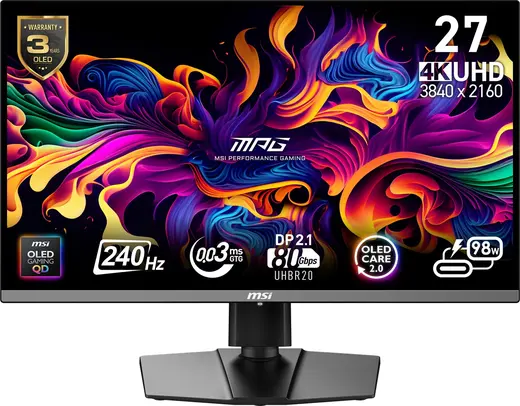 MSI 26.5" MPG 272URX QD-OLED 0.03MS 240HZ HDMI-DP Pivot Gaming Monitör 3840x2160 görseli 6