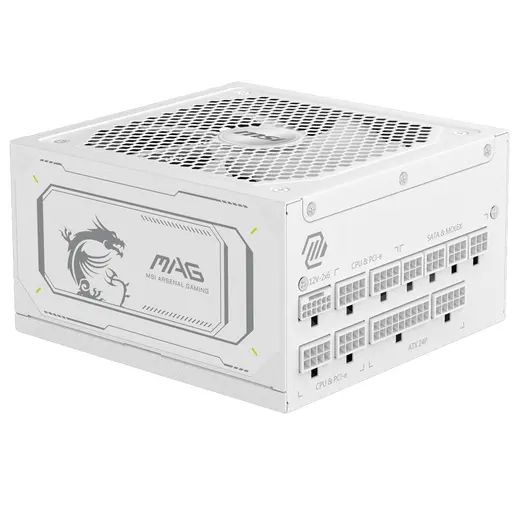 MSI MAG A1000GL 1000W WHITE 80+ Gold Full Modüler Güç Kaynağı görseli 3