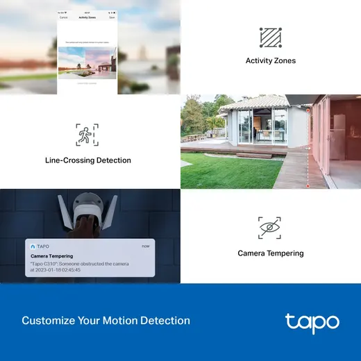 TP-LINK 3MP Bullet 3.9MM Wıfı Kablosuz IP Kamera Tapo C310 görseli 4
