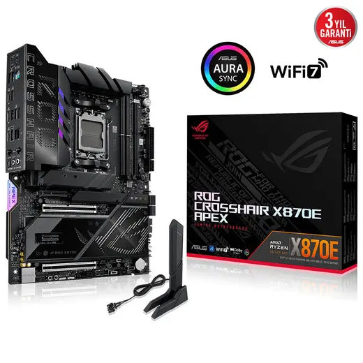 ASUS ROG CROSSHAIR X870E APEX DDR5 TYPE-C PCIE 5.0 AM5 ATX görseli 2