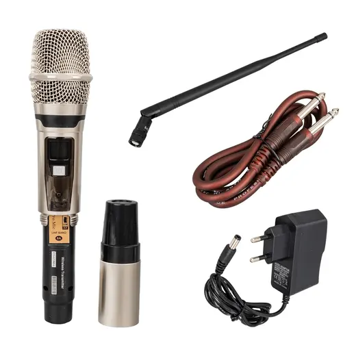 MAGICVOICE MV-21633 2 EL TİPİ MİKROFONLU 100+100 KANAL ANTENLİ UHF-PLL KABLOSUZ TELSİZ MİKROFON görseli 3