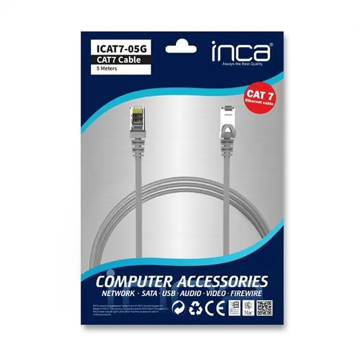 INCA 5metre CAT7 S/FTP ICAT7-05TG Gri Patch Kablo görseli 1
