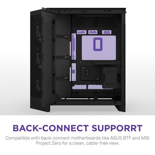 NZXT H9 FLOW RGB 2025 CM-H92FB-P1 Dual-Chamber EATX PC Kasası görseli 2