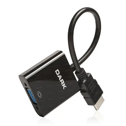 Dark HDMI Erkek to VGA Dişi + SES Çevirici alternatif görünüm