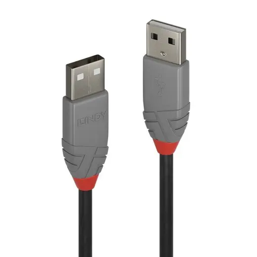 LINDY LIN-36694 USB 2.0 Tip A <-> A Kablo, Anthra Serisi, 3 metre 3m USB 2.0 Type A to A Cable, Anthra Line