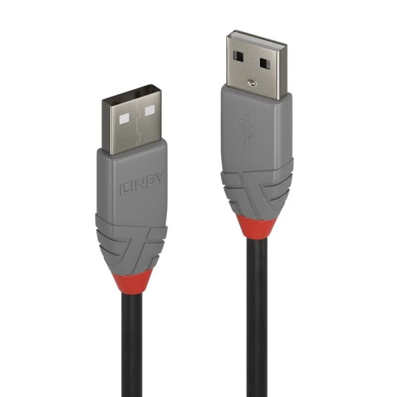 LINDY LIN-36694 USB 2.0 Tip A <-> A Kablo, Anthra Serisi, 3 metre 3m USB 2.0 Type A to A Cable, Anthra Line