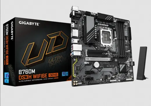 GIGABYTE B760M-DS3H-WF6E-GEN5 1700P DDR5 SES GLAN DP/HDMI SATA3 USB3.2 mATX