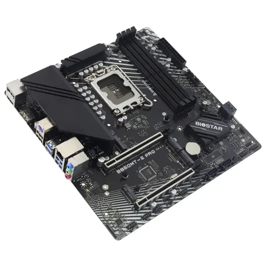 Biostar B860MT-E PRO Intel 1851p DDR5 8000 HDMI 2xDP 3xM2 mATX görseli 3