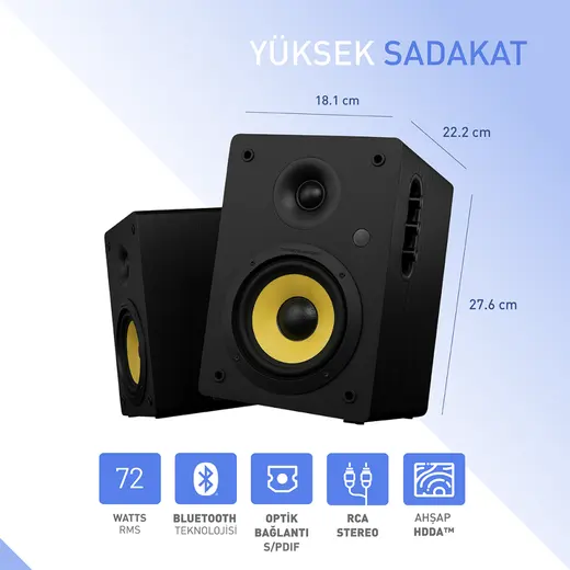 Thonet & Vander KÜRBIS 2.0 72W Cinema Siyah Speaker - 2.0 Sistem - 72W RMS görseli 1