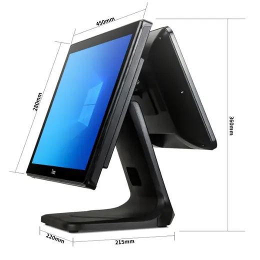 TIWOX TP-4950D 18.5" I5 5.NESİL 128GB NWME SSD 8GB DDR3 RAM 1366X768 POS PC + 13.2" MÜŞTERİ EKRANI görseli 2