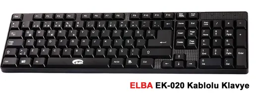 Elba EK-020 F Usb Siyah Türkçe Kablolu Standart Klavye (1.8Mt Kablo Uzunluğu)
