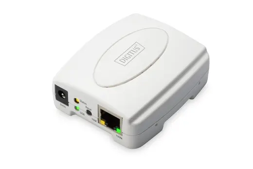DIGITUS DN-13003-2 1 port Fast Ethernet Print Server, 1 x USB 2.0 port, 1 x RJ45