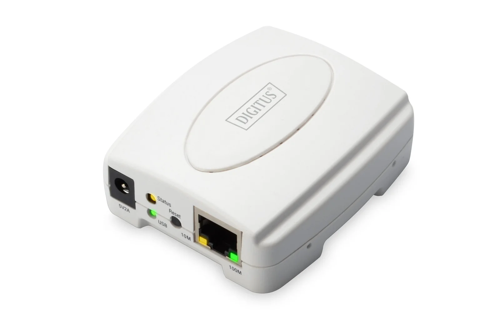 DIGITUS DN-13003-2 1 port Fast Ethernet Print Server, 1 x USB 2.0 port, 1 x RJ45