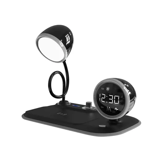 S-link SL-CW21 Siyah Telefon Uyumlu Fast Şarj 15W Ayarlanabilir Led Işıklı Masa Lambası görseli 2